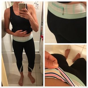 RARE Lululemon *Seawheeze* Inspire Crops Running Tights Limited Edition Size 4
